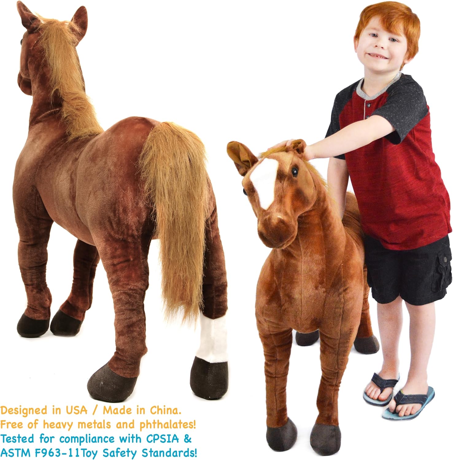 TigerHart Thorsten The Thoroughbred Horse - 3 Foot Big Stuffed Animal Plush Pony