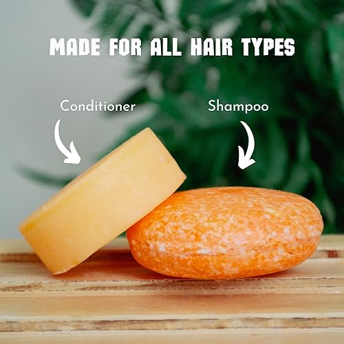 Miniatura 3 de Fresh Citrus Bergamot Shampoo And Conditioner Bar Set con una barra de champú extra – Champú y acondicionador en barra 100% vegano para cabello de