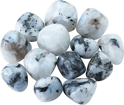 Más de 800 quilates, 13 piezas de piedra lunar arcoíris y cristales a granel, juego de 13 piezas para cristales de chakras, reiki, piedras pulidas,