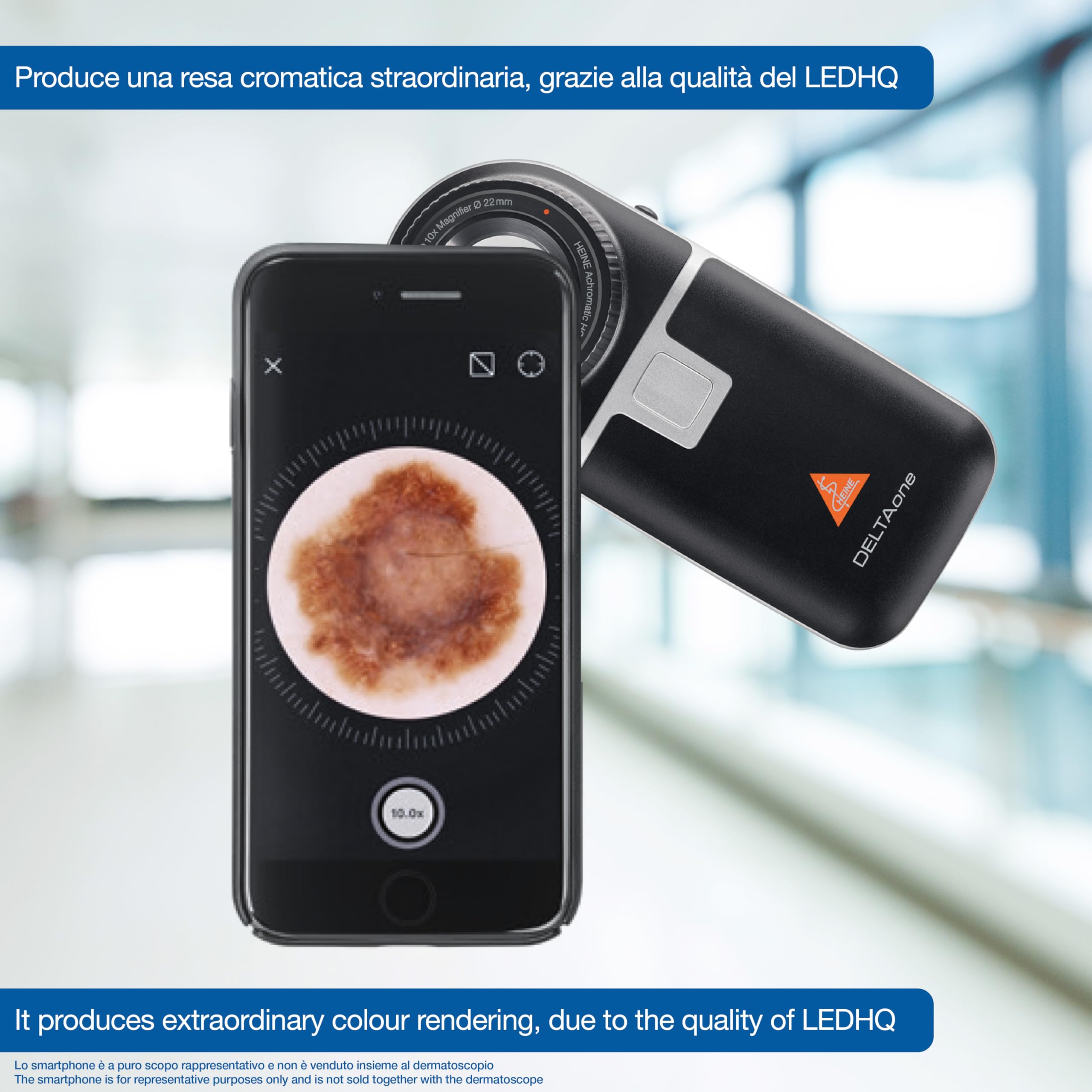 HEINE - Dermatoscopio Deltaone tascabile per esame della cute, nero