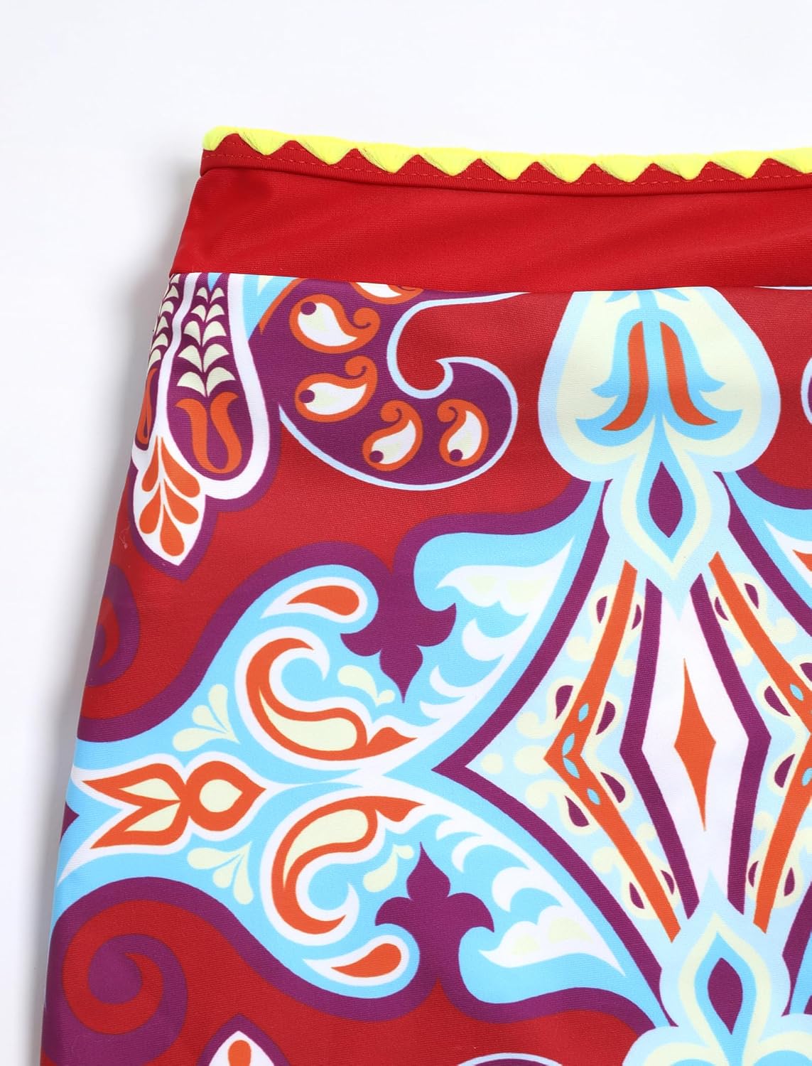 ZAFUL Women's High Waisted Bikini Sets Tummy Control Swim Skirt Color Block String Swimsuit Curvy Bathing Suits - Image 7