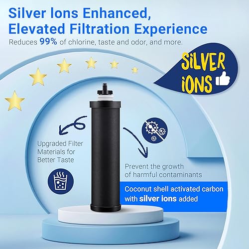 Miniatura 2 de LCF Filtros de carbono negro mejorados, para filtros Berkey BB9-2 Black, sistema de filtro de agua por gravedad Berkey y serie Waterdrop King Tank