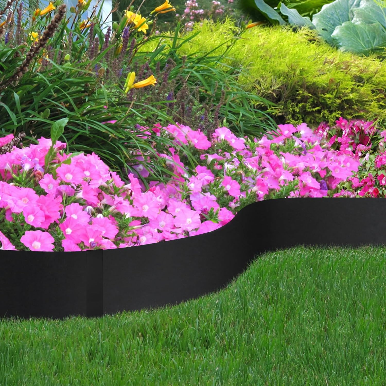 10 Inch Metal Landscape Edging, 6 Pack Heavy Duty Galvanized Steel Garden Edging,Steel Landscape Edging with 7 Clips for Lawn, Pathway, Yard