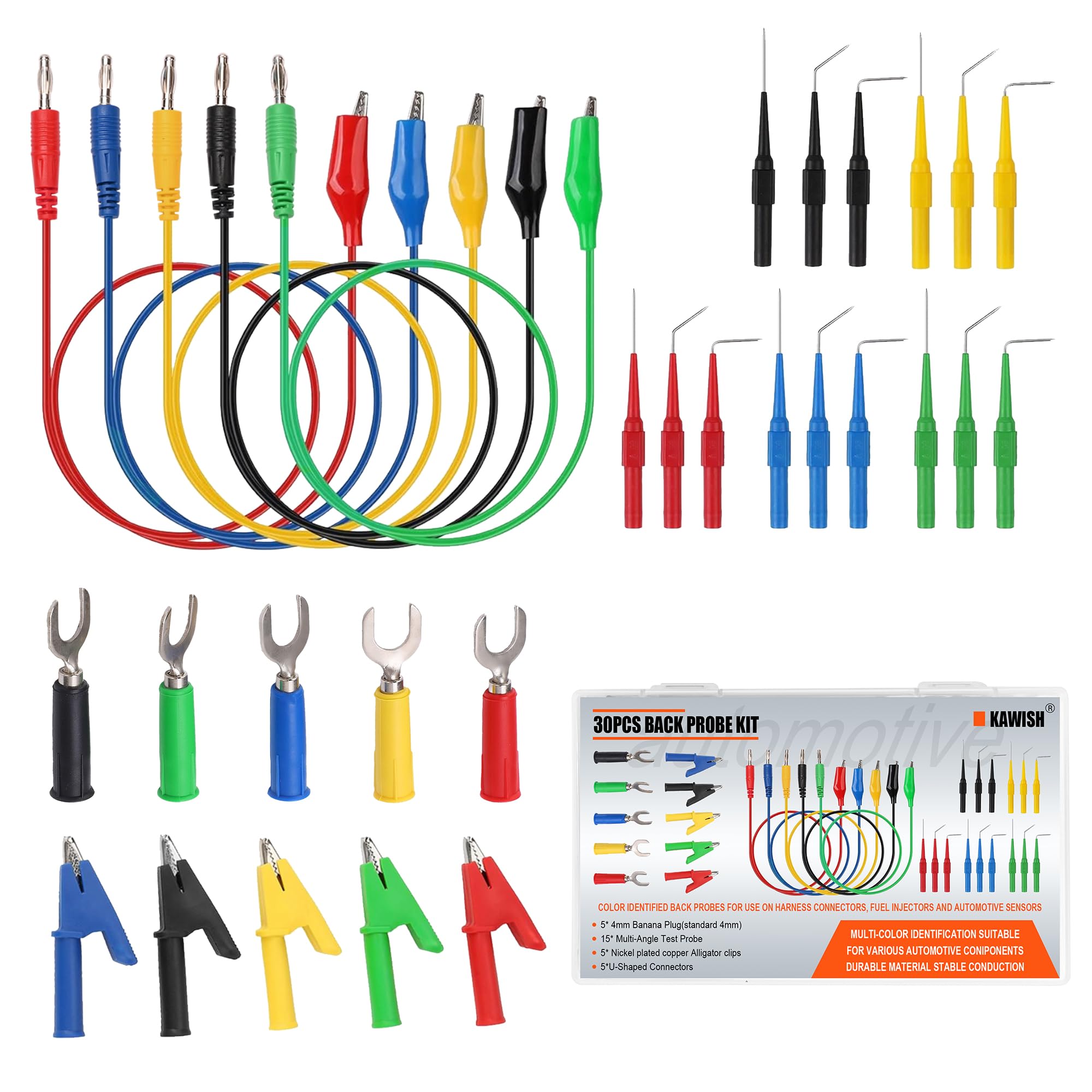 30pcs Multimeter Back Probe Pins for Car Repairing Diagnostic Circuit Test