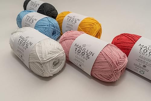 Miniatura 5 de Hilo de algodón prémium de Perú, 100% algodón suave para hilos, 2 madejas, 7 onzas (7.05 oz) 656 yardas, hilo blanco, Maullin.