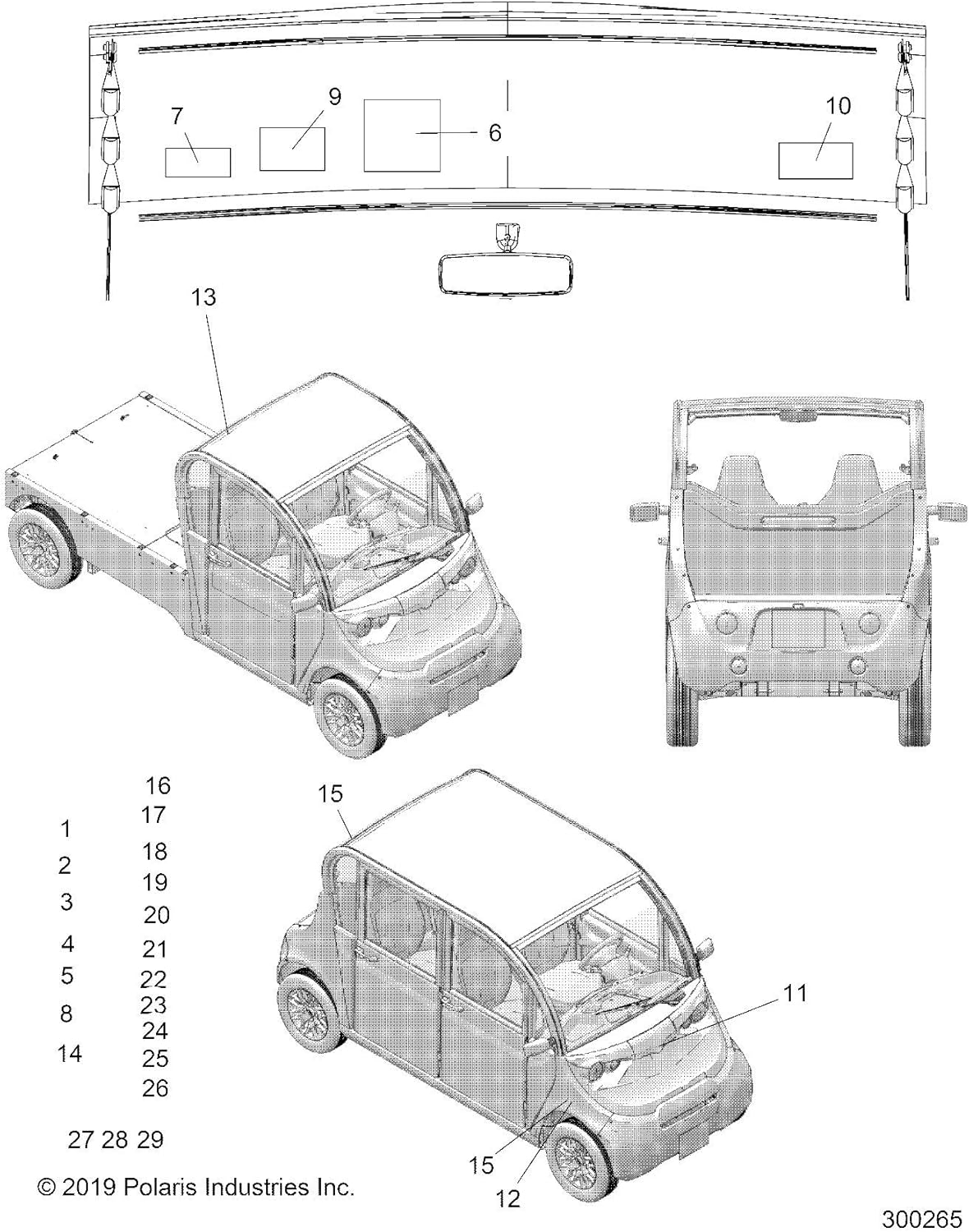Polaris GEM Rhombus Reflector, Left, Amber, Genuine OEM Part 5451345, Qty 1