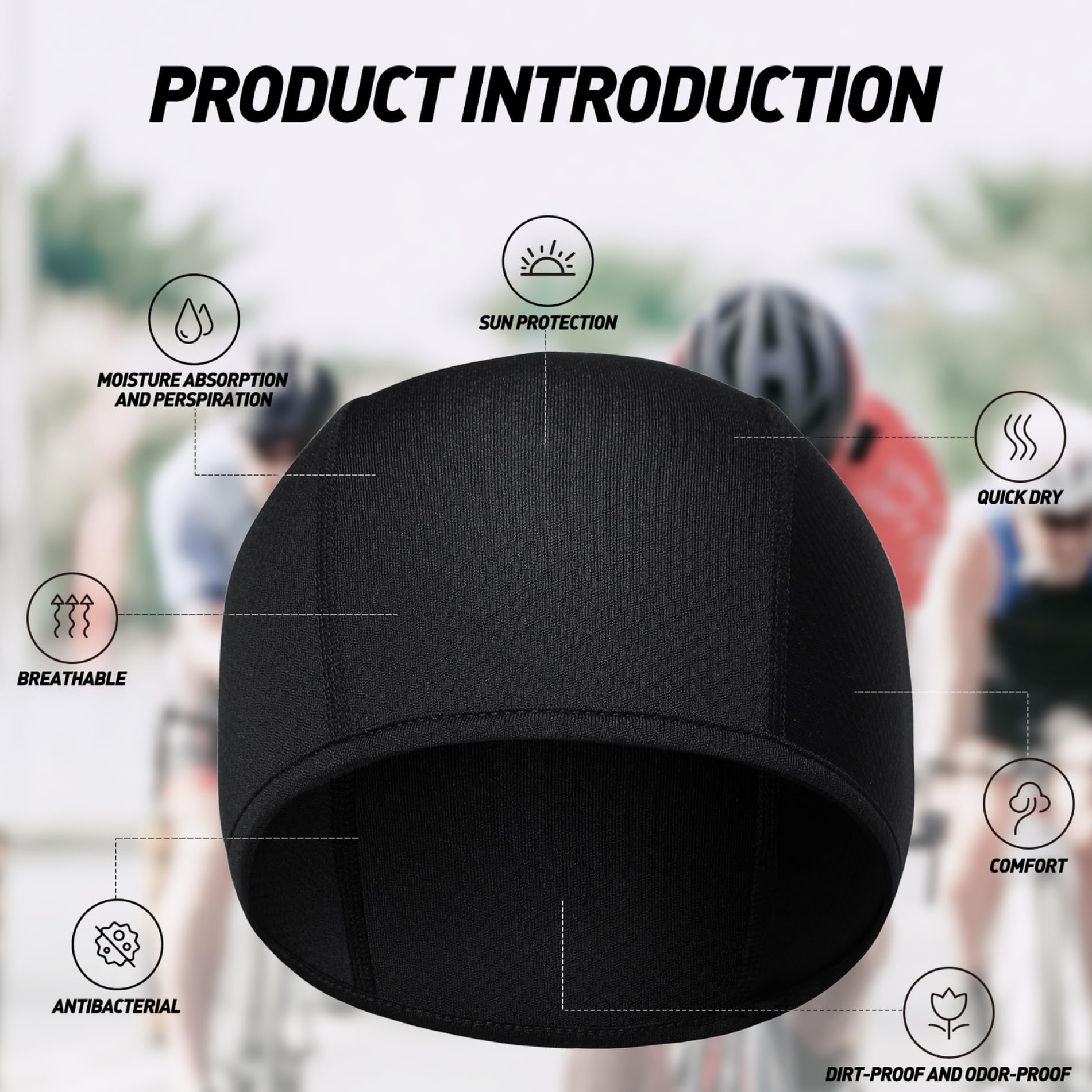 2 Copri Casco Estivo Motociclo - Sottocasco Traspirante Unisex Per Moto - Foto 10