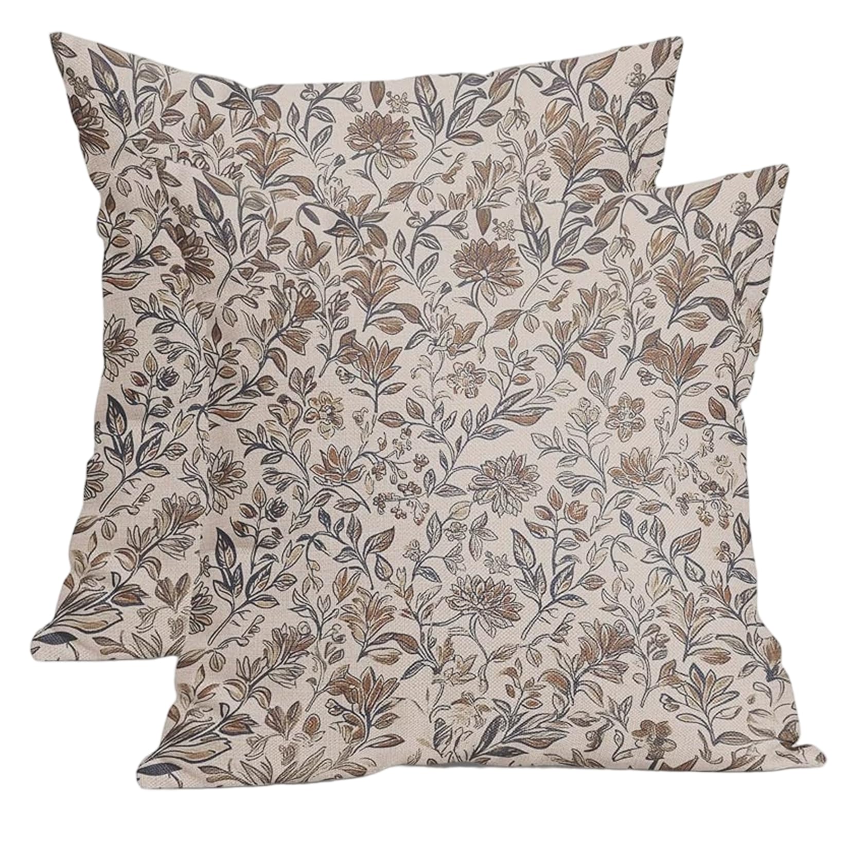 Imooreshine 2PCS Floral Pillow Covers 18x18 Inch Vintage Pillow Covers Decorative Floral Pillowcases for Sofa Couch Living Room
