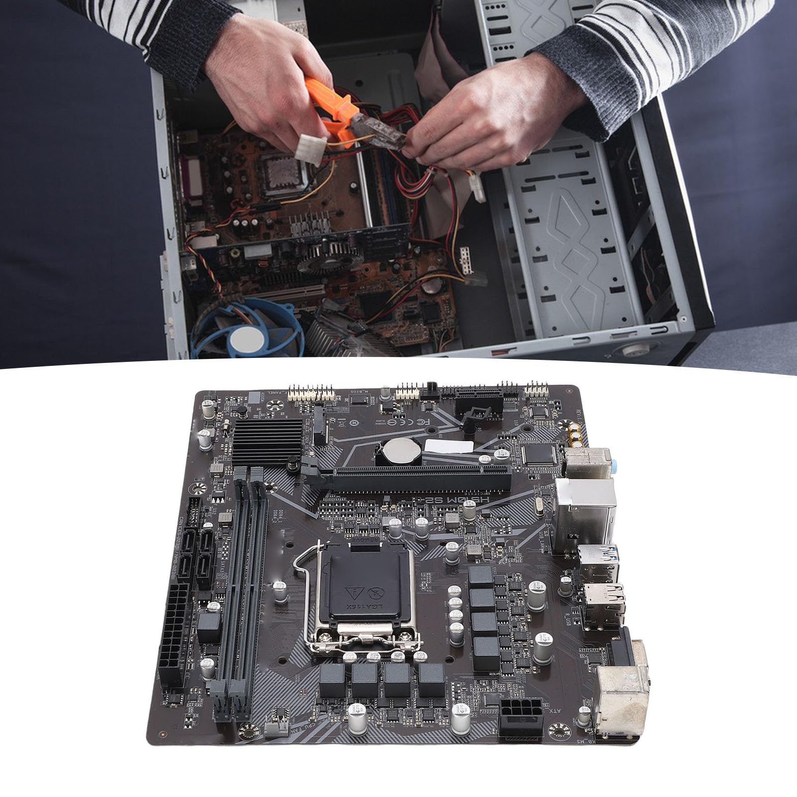 Bewinner Scheda Madre H510M S2 LGA 1200, Supporta 10a 11a Generazione I5 I7, Micro ATX DDR4 3200 MHz 64 GB, PCIe 4.0, M.2 NVMe SSD, Scheda Madre Porta DVI per PC da Gioco