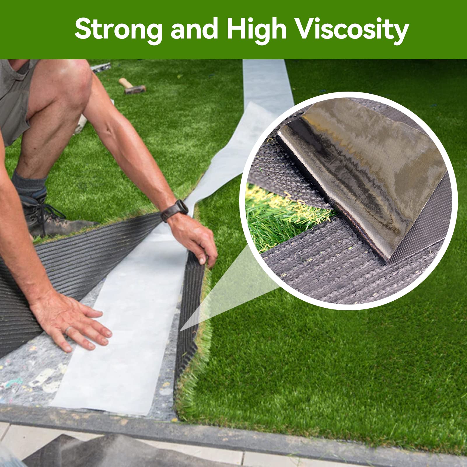 Ruban De Tapis D'Extérieur, Ruban D'Herbe, Ruban De Couture De Gazon Artificiel Pratique Portable Pour Pelouse Artificielle Pour Gazon Artificiel