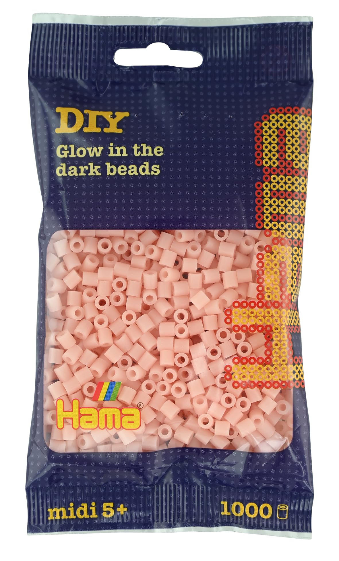 Hama 207-56 Beads - Night Glow Red (1000 Midi Beads),Multicolour — image 1