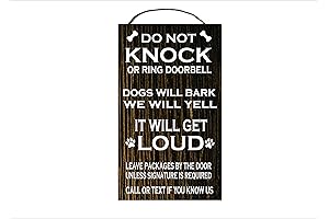 Funny Front Door Signs - Paw Print Warning No Soliciting Door Sign
