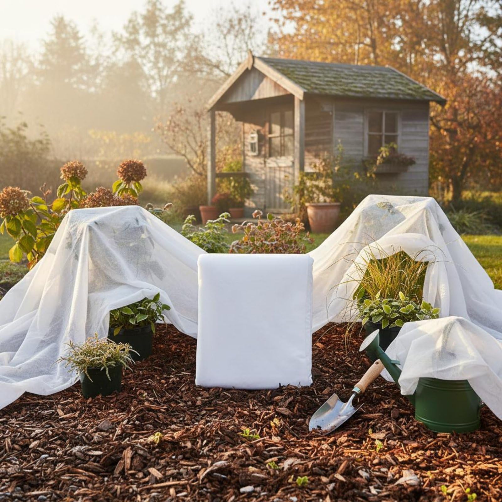 perfk Tissu Plantes Couverture de Protection Voile d'Hivernage Toile Isolante Fibre Synthétique Perméable à l'Air et à la Lumière pour Maintenir la Chaleur, 60g/M2 2x10m