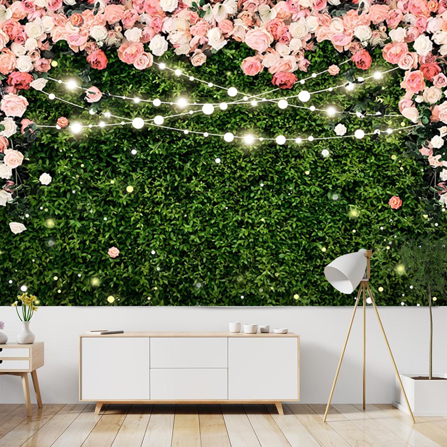 Green Leaves On Brick Wall Background In Garden With Copy Space For - View #11