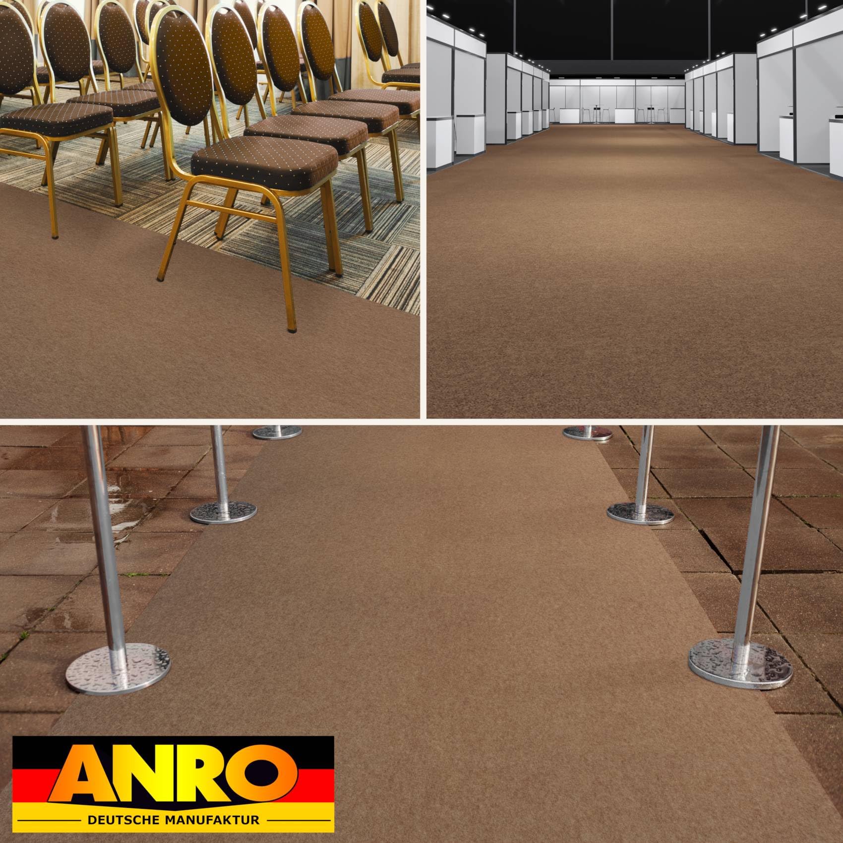 Messeteppich Event Teppich Teppich Läufer Meterware Hochzeitsteppich Empfangsteppich VIP Alex Läufer Flur 1000 x 100 cm Beige
