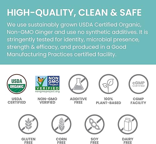 Miniatura 5 de Himalaya Jengibre orgánico, suplemento de alivio digestivo para náuseas, gases y malestar estomacal ocasional, 820 mg, 60 cápsulas, suministro de 2