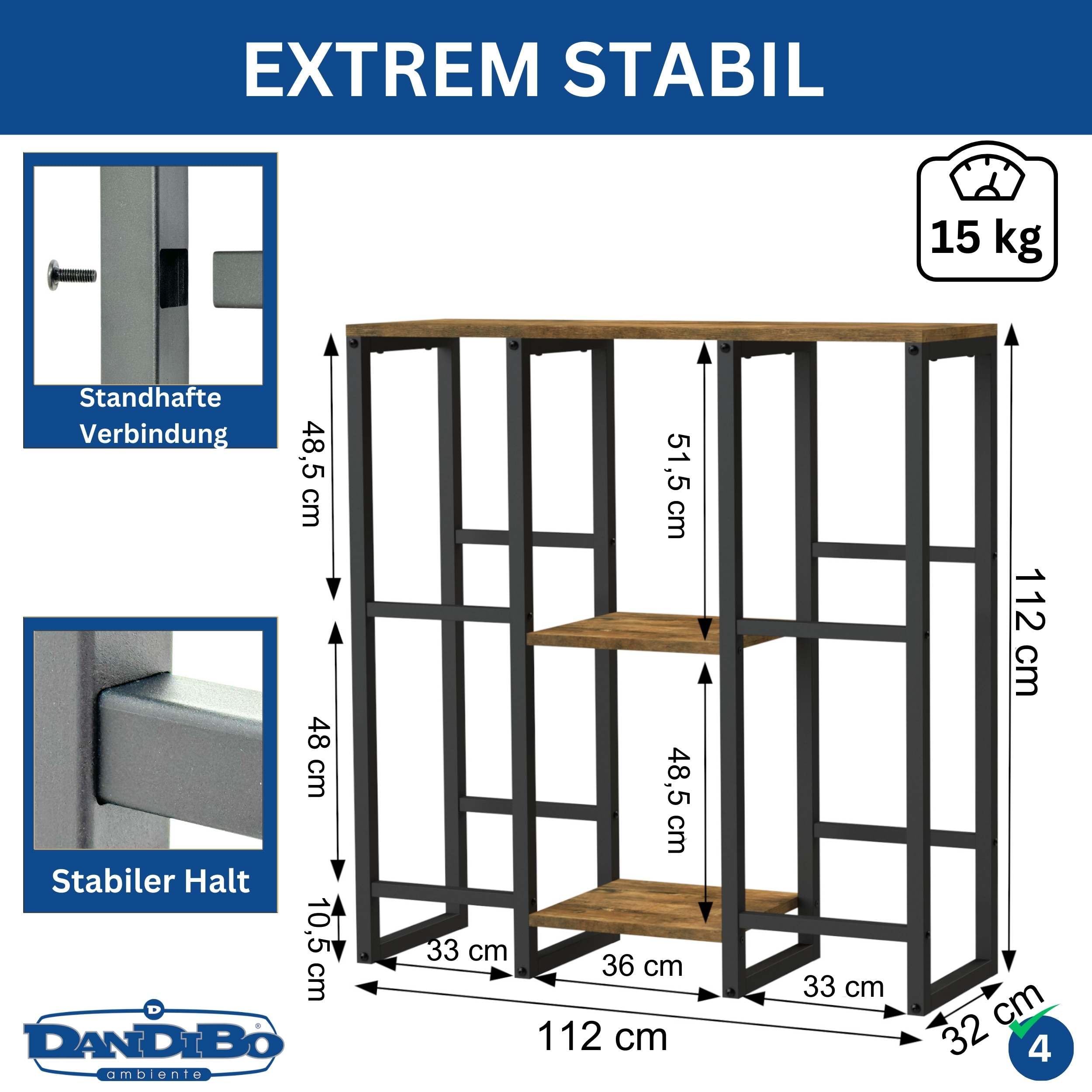 DanDiBo Scaffale Per Casse Di Bevande In Metallo | 2 Posti Con Ripiano, 100 Cm, Verniciato Nero