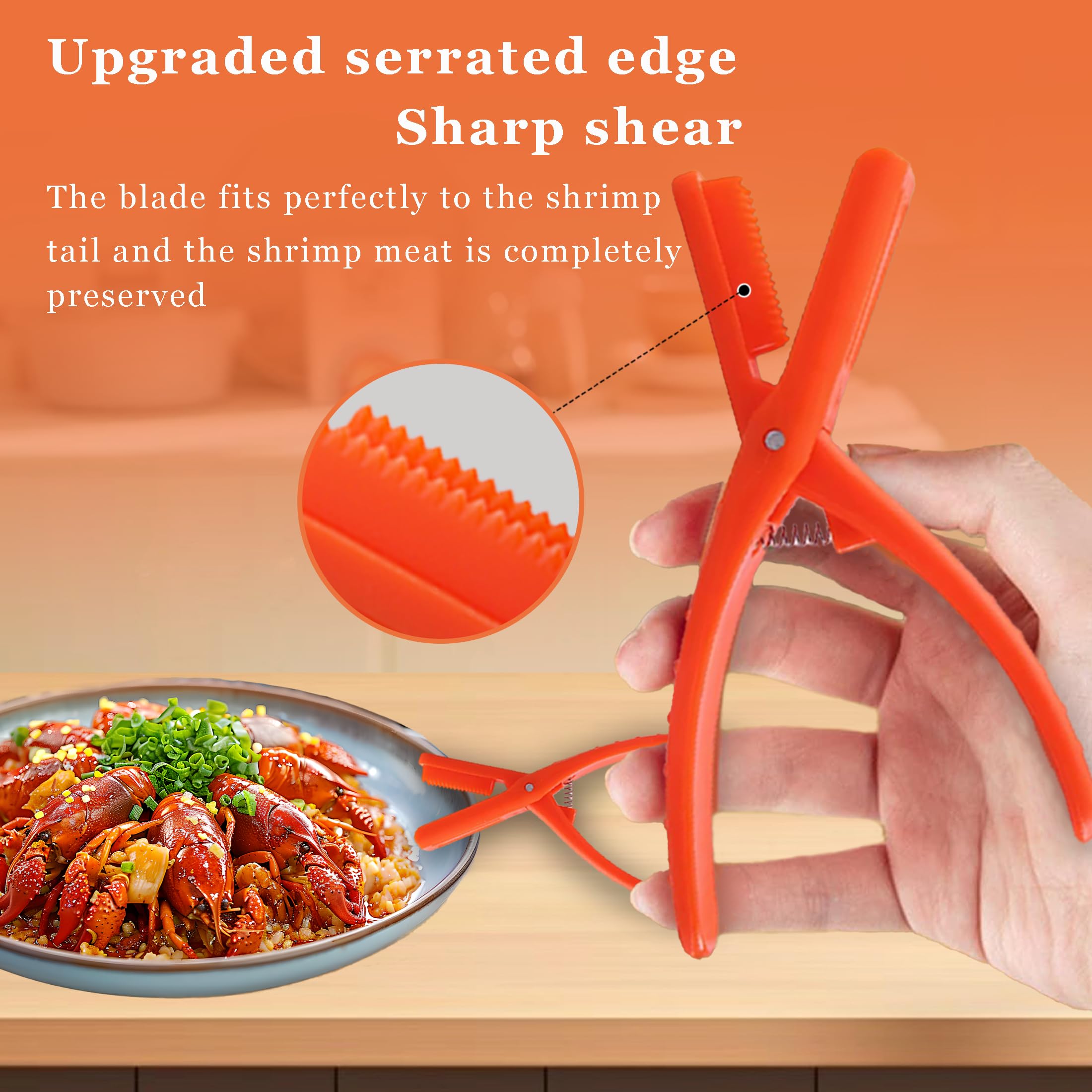 SiKiWagz 5PCS Upgraded Crawfish Peeler, Effortless Crawfish Shucker, Crawfish Sheller Tool for Nail Protection, Crayfish Shelling Device with Serrated, Lightweight Kitchen Gadget