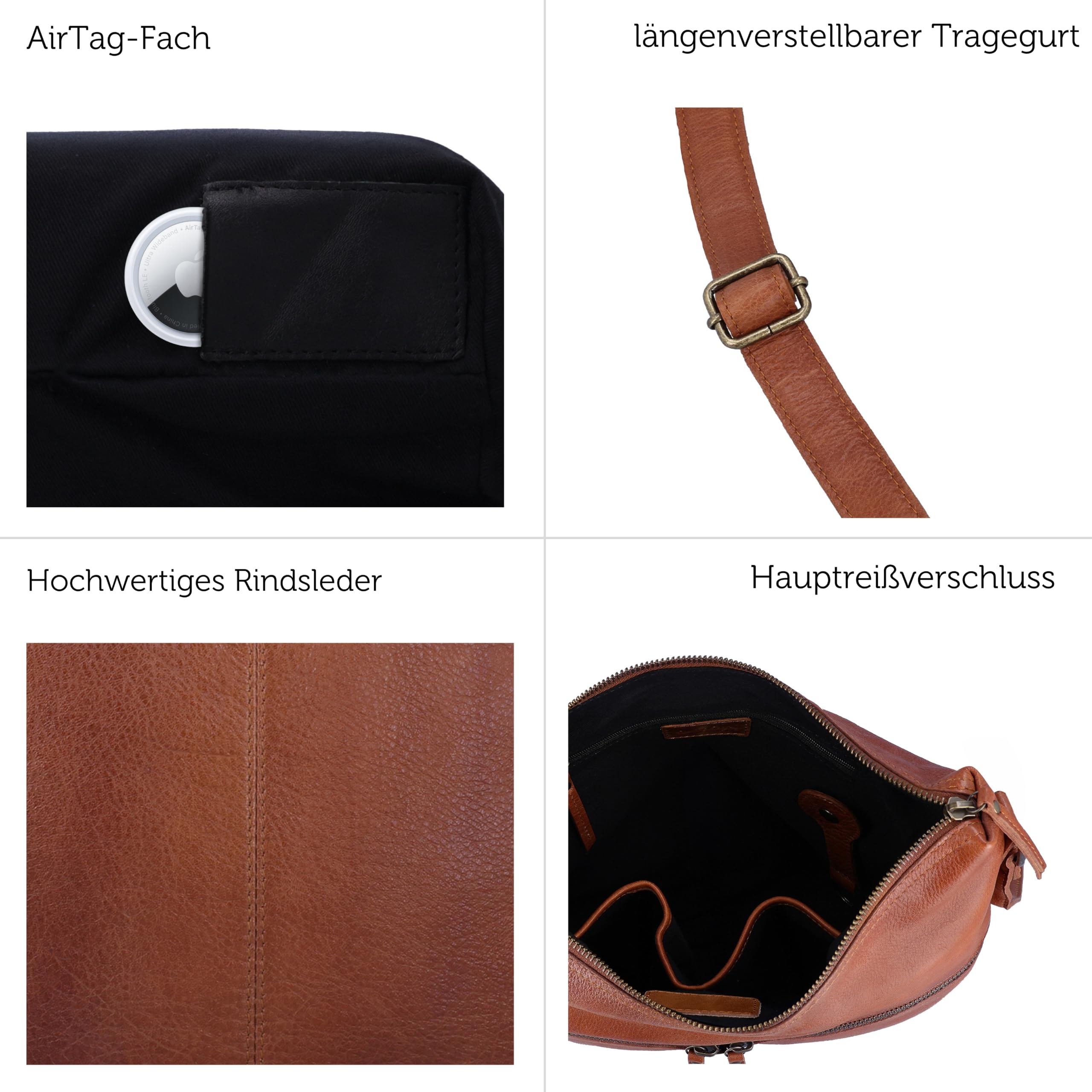 Gusti Leder Handtasche Elice - Handtasche mit mehreren Innenfächern