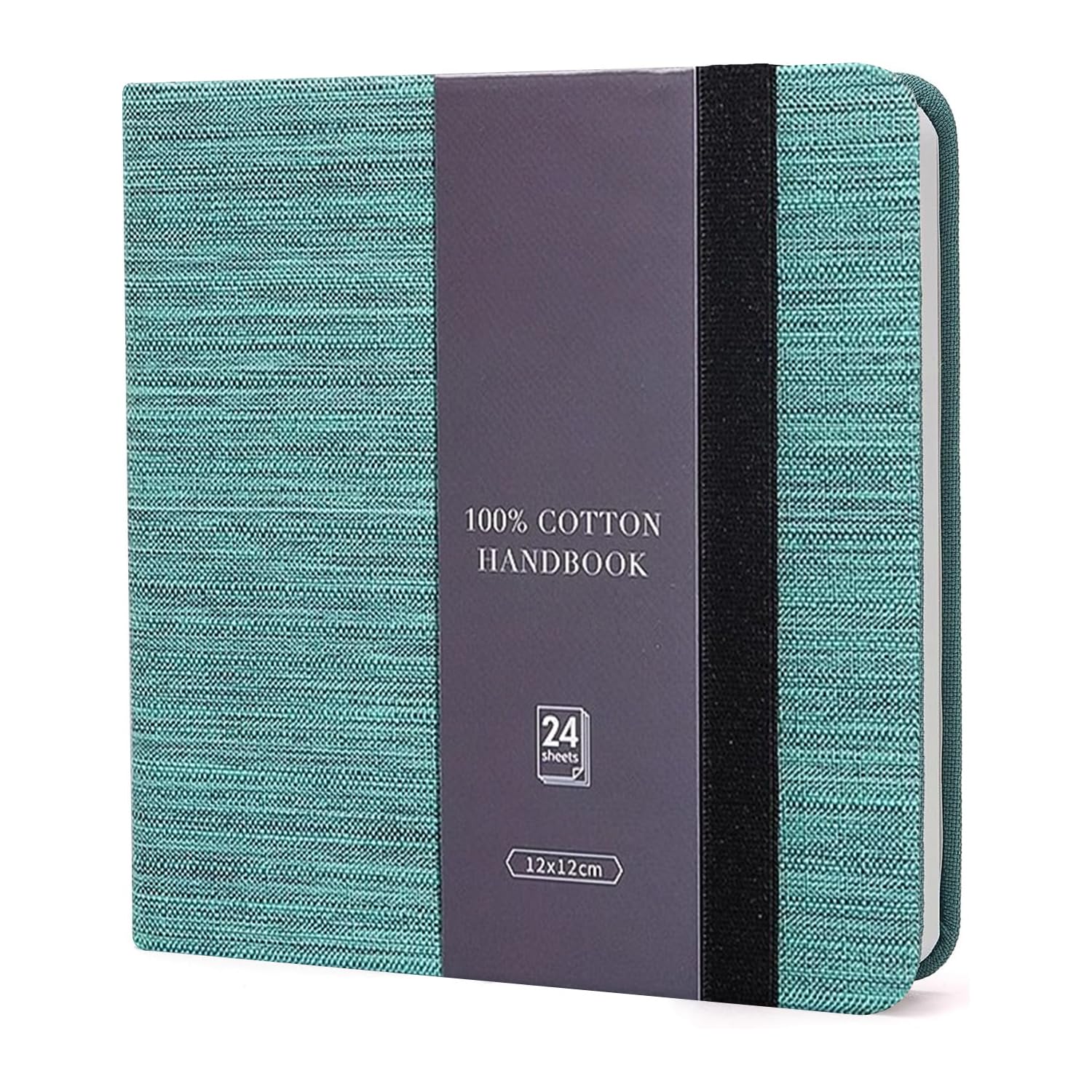 Watercolor Journal, 12x12 CM Watercolour Paper Book, 300 GSM Watercolour Sketchbook, 100% Cotton Square Sketchbook, Cold Press, 24 Sheets, 48 Pages, for Art Painting, Drawing, Mixed Media (Green)
