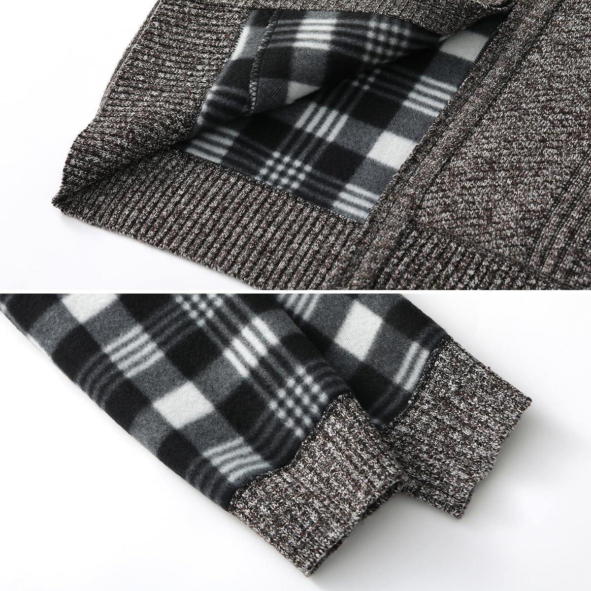 Msmsse Mens Cardigan Sweaters Full Zip Up Stand Collar Casual Knitted Sweater with 2 Front Pockets - Image 4