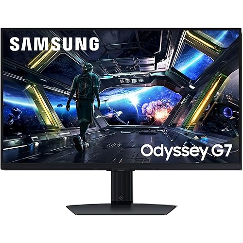Samsung 32” Odyssey G7 (G70D) 4K UHD IPS 144Hz 1ms(GtG) Smart Gaming Monitor, G-Sync Compatible, AMD Freesync Premium, Vivid Colors, Adjustable Stand, Black Equalizer, LS32DG702ENXZA