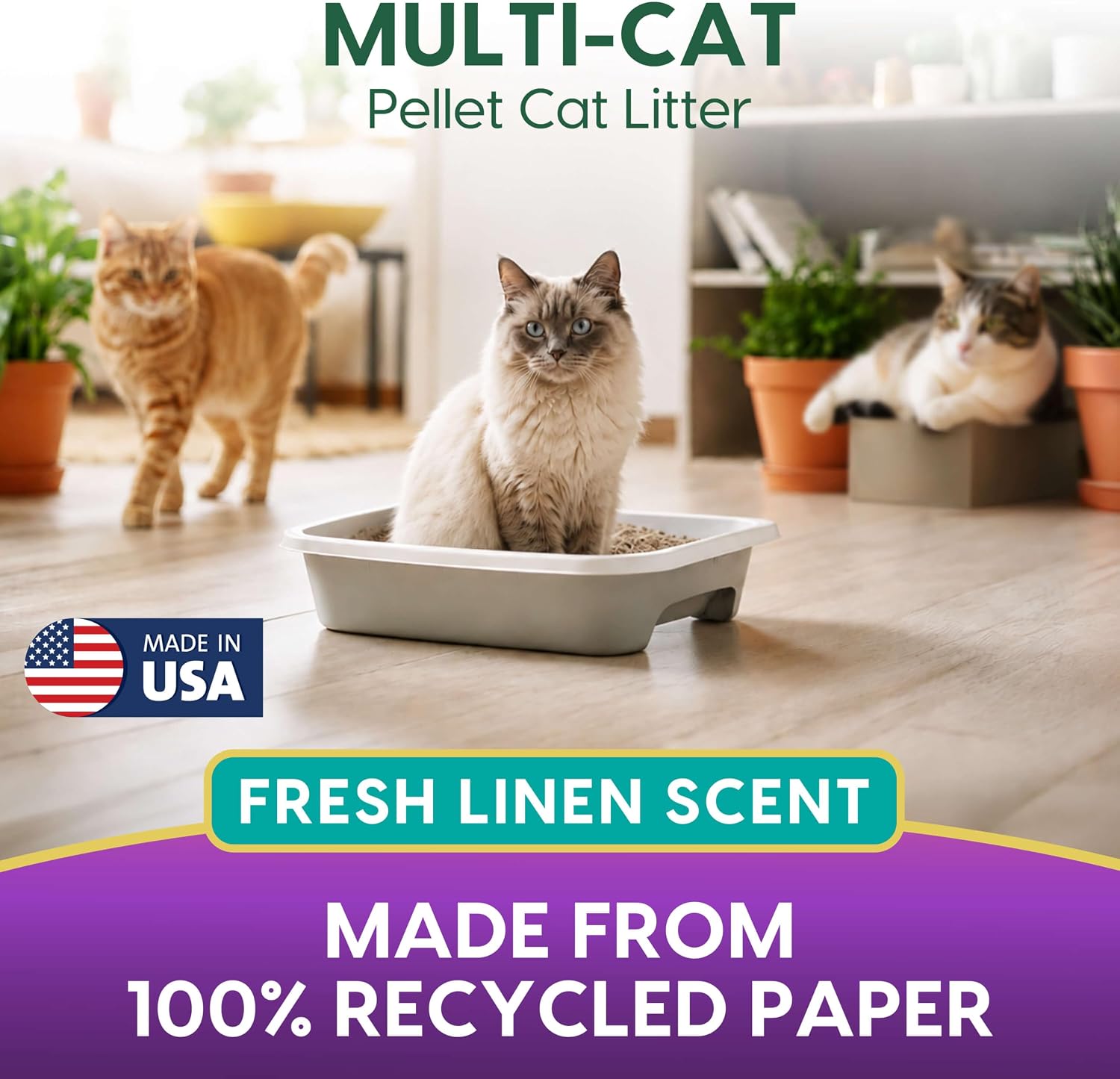 Fresh News MAX Scented Multi-Cat Litter, Non-Clumping, 20 lb image 3