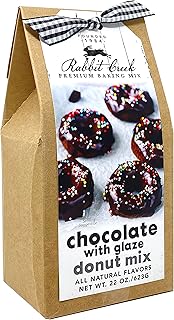 Rabbit Creek Chocolate with Glaze Donuts Mix – With Frosting Glaze Included – Baked Donuts, Not Fried – Donut Baking Mix