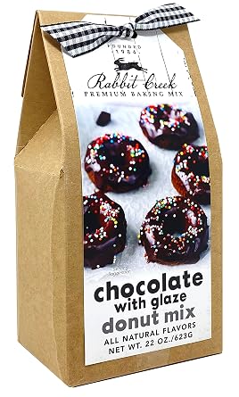 Rabbit Creek Chocolate with Glaze Donuts Mix With Frosting Glaze Included Baked Donuts, Not Fried Donut Baking Mix