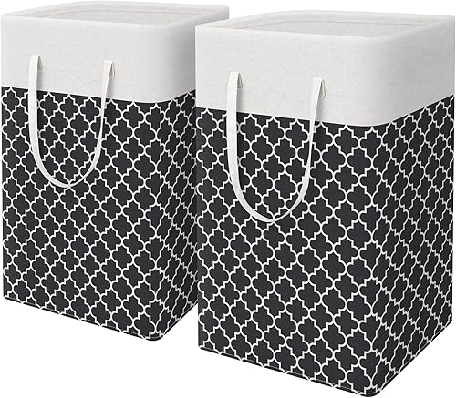 WISELIFE Paquete de 2 cestas de lavandería plegables grandes de 75 litros con asas de fácil transporte cesta de almacenamiento impermeable para