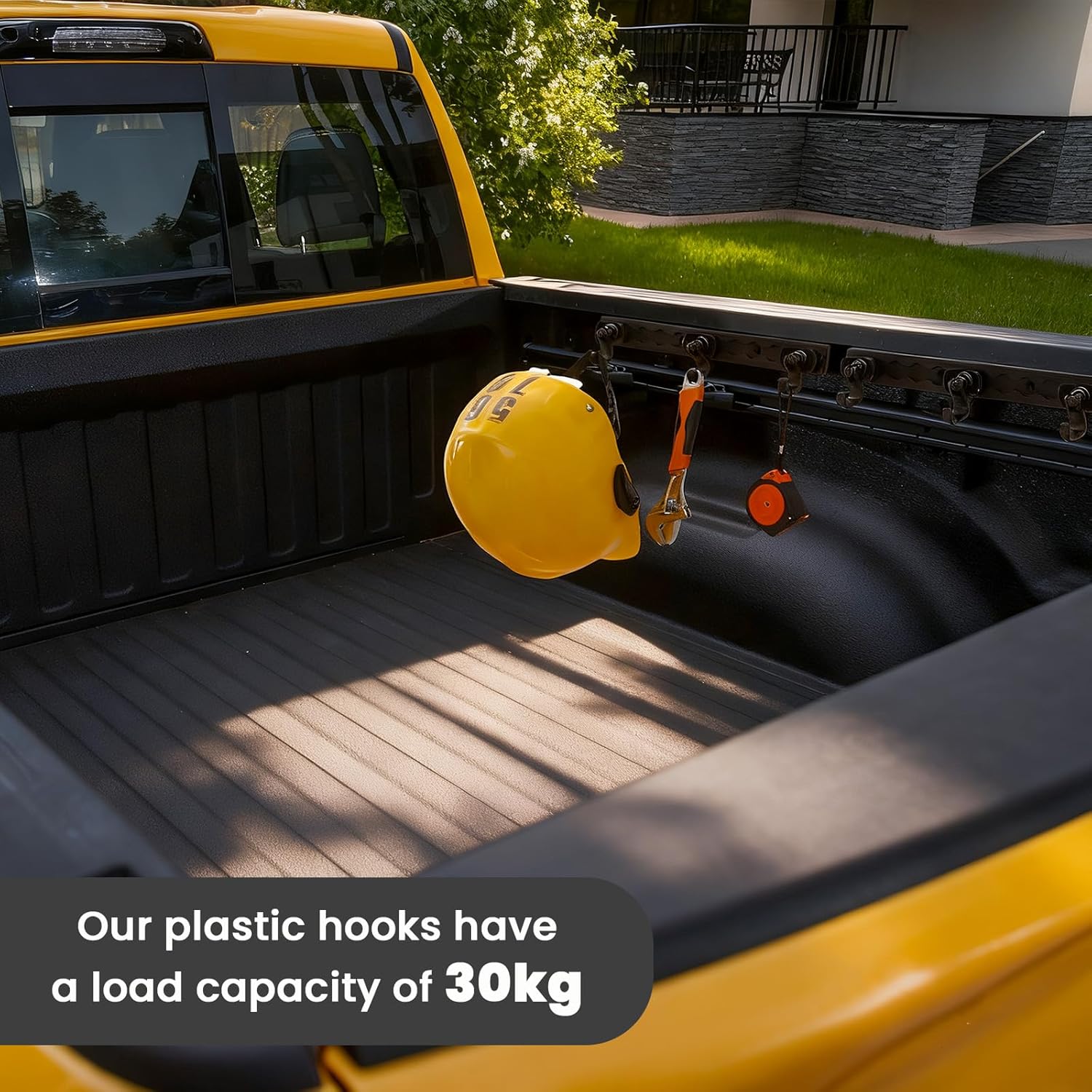 8 Pack L Track Accessory, Plastic L Track Hooks with Single Stud Fitting, Spring Loaded 360 Degree Adjustable Gear Hook for Trailer, Truck, Garage, Tie Down System, 60 Lbs Max Load Capacity