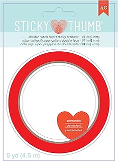 American Crafts 340263 Sticky Thumb Redtape X 5YD, 0.25