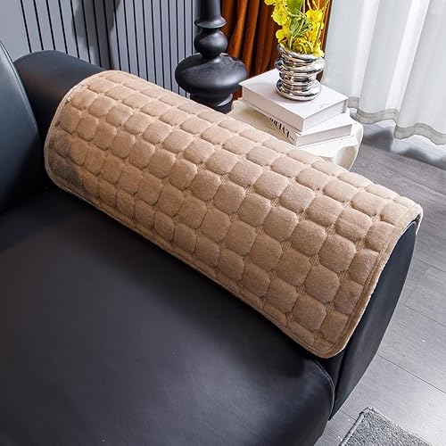 Miniatura 7 de Funda de terciopelo para sofá, funda lavable para sofá seccional, funda antideslizante para sofá de 3 cojines, respaldo y reposabrazos en forma de