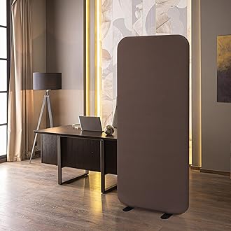 DECOLAB Freestanding Room Partition, Room Divider Screen Panel for Home Office, Classroom, Portable Webcam Backdrop, Scratch Resistance, 29"x65" Caramel