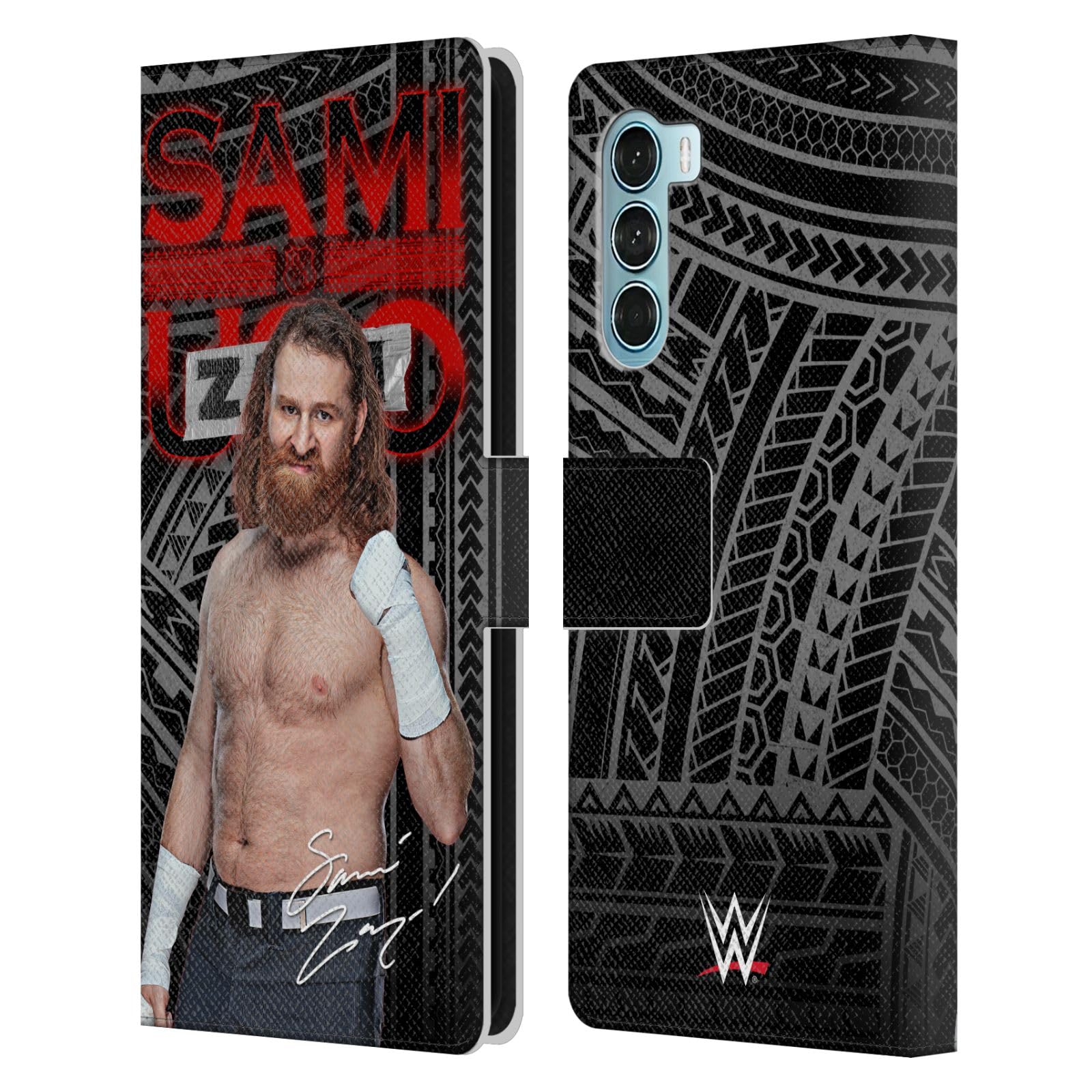 Head Case DesignsHead Case Designs Officially Licensed WWE Signature Sami Zayn Leather Book Wallet Case Cover Compatible With Edge S30 / Moto G200 5G
