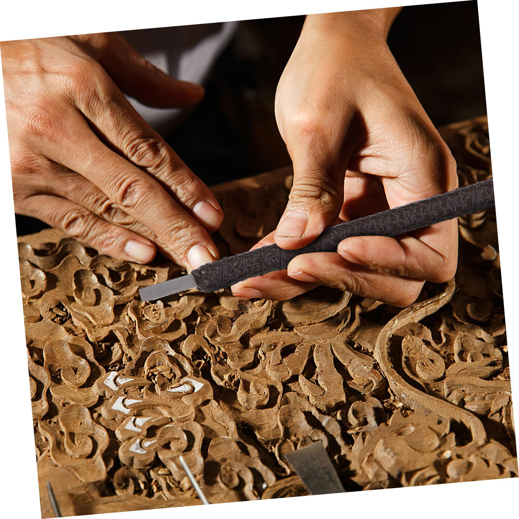 SHINEOFI Kit Lavorazione Legno 8 Pezzi con Borsa in Acciaio, Strumenti per Intaglio Robusti e Impermeabili, per Artisti e Principianti nel Wood Carving DIY