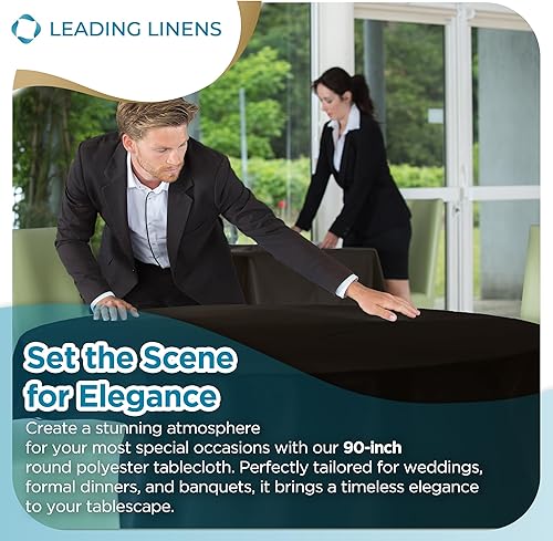 Miniatura 9 de Sparkles Make It Special - Mantel de tela de lino de 228 cm, 274 cm y 305 cm que se ajusta a mesas redondas y rectangulares en cenas de boda (10