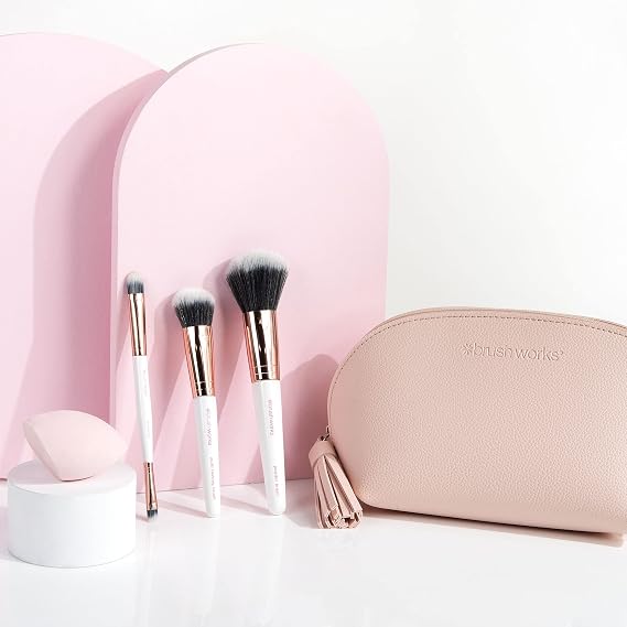 Brushworks Travel Makeup Brush & Sponge Set