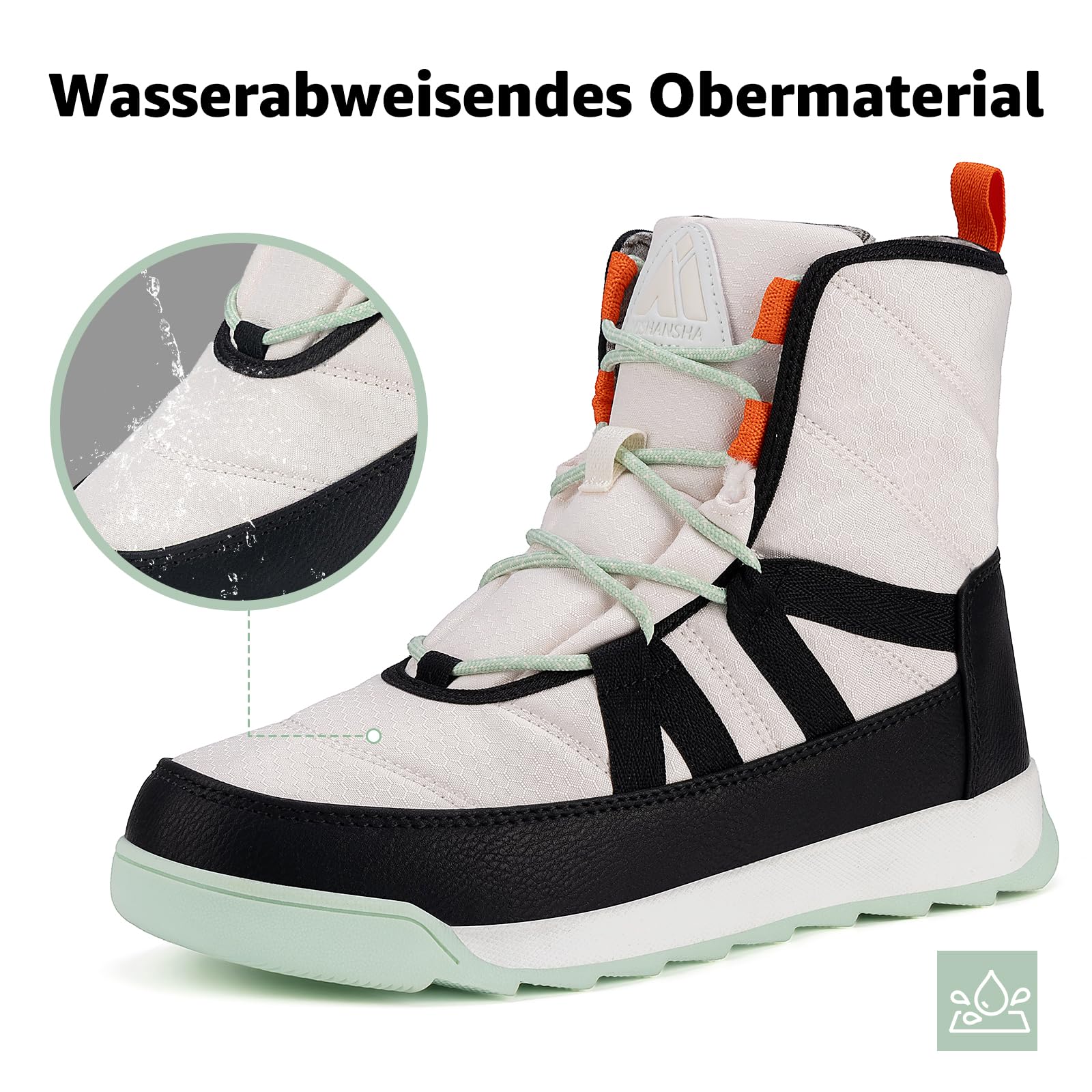 Mishansha Schneestiefel Damen Warm rutschfeste Gr.36-42