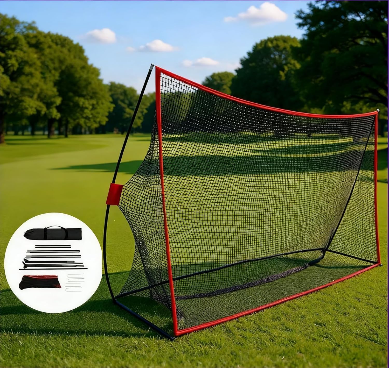 Golf Practice Hitting Net - Portable Indoor/Outdoor Driving Range with Automatic Ball Return | Lightweight Golf Training Net for Swing Practice