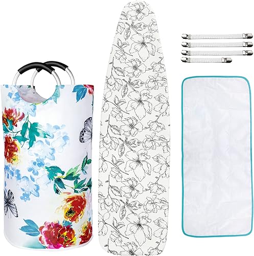 Dalykate Cubierta para tabla de planchar y cesta de lavandería, tamaño de la cubierta de la tabla de planchar 15 x 54, tamaño de la cesta de