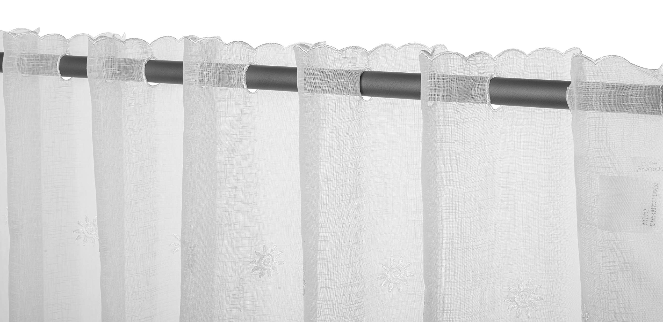 KGORGE Gordijnen voor binnen, 2 stuks, L 90 x H 50 cm, korte glazen gordijnen voor ramen, modern, voile, wit, transparant, voor keuken, met tas