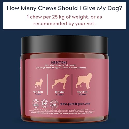 Miniatura 5 de Suplemento de cadera y articulaciones para perros, mejillones de labios verdes, colágeno, cúrcuma, MSM + glucosamina para perros cadera y