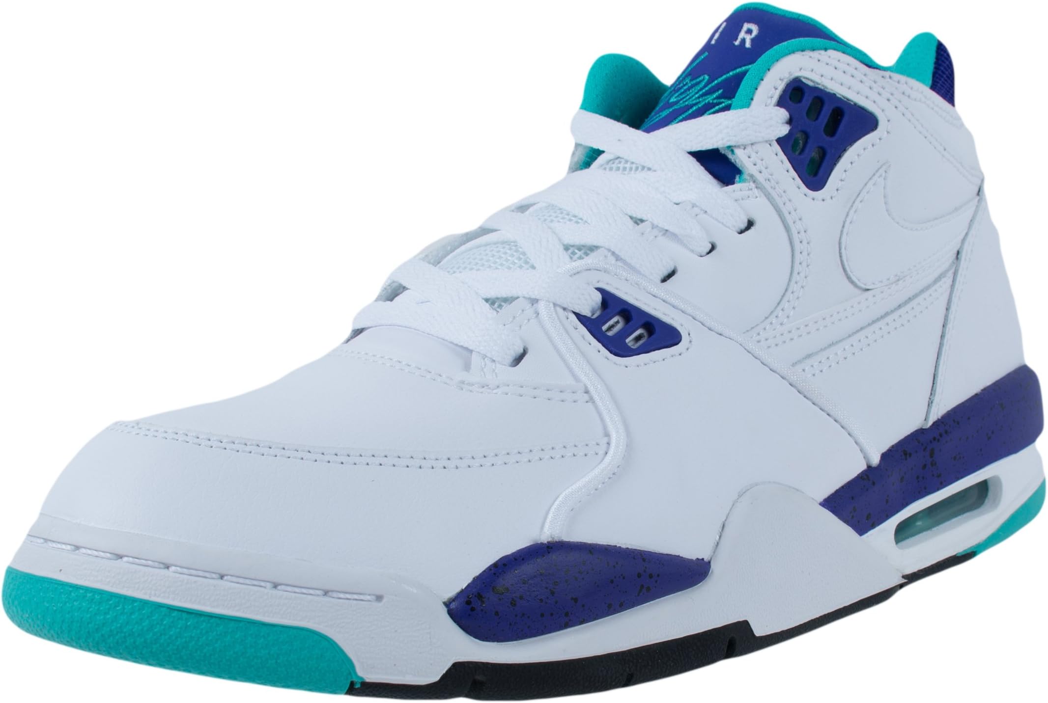 Nike Mens Air Flight '89 White/Dark Concord/Hyper Jade/White 12 D - Medium