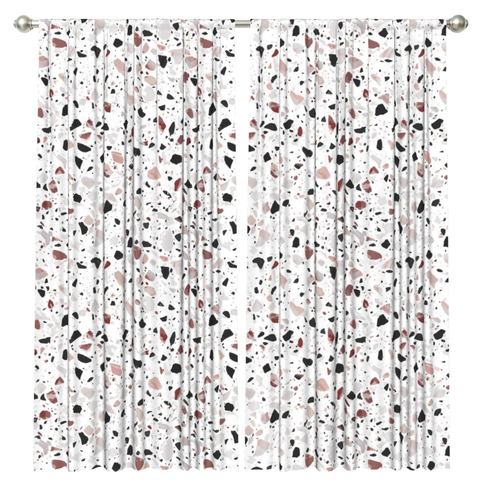 InOmak Terrazzo, 2 Panels Window Curtains 52 x 84 Inch Blackout Curtains for Living Room Bedroom
