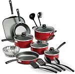 Tramontina PrimaWare 18 Pc Aluminum Nonstick Cookware Set, Red