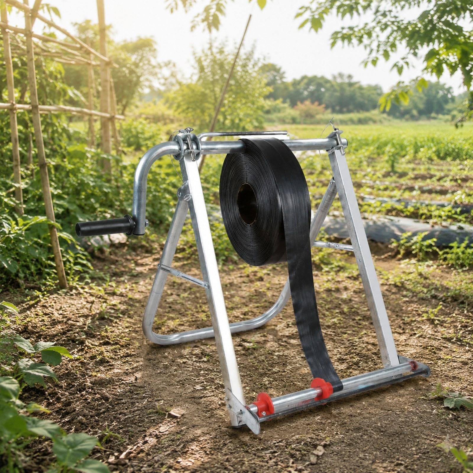Avvolgitubo, Attrezzo da Giardino, Supporto per Tubo dell'Acqua Autoportante, Organizer per Sistemi di Irrigazione da Giardino, Agricoltura, Senza Disco