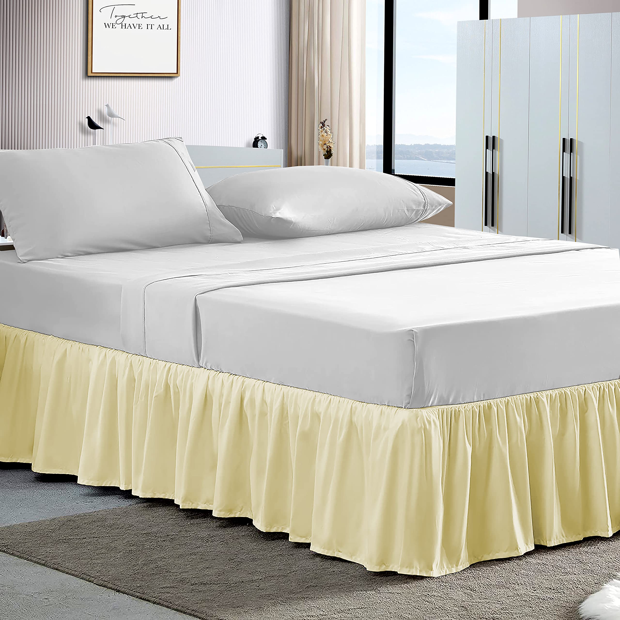 Meckhome Culture 600 Series Bed Skirt Frill Bedsheet Microfiber