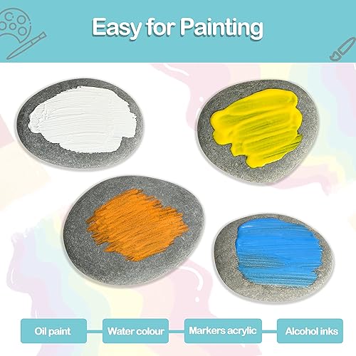 Miniatura 4 de Simetufy 15 rocas para pintar, rocas de río para pintar, rocas de pintura planas de 2 a 3 pulgadas, rocas lisas para manualidades, piedras naturales