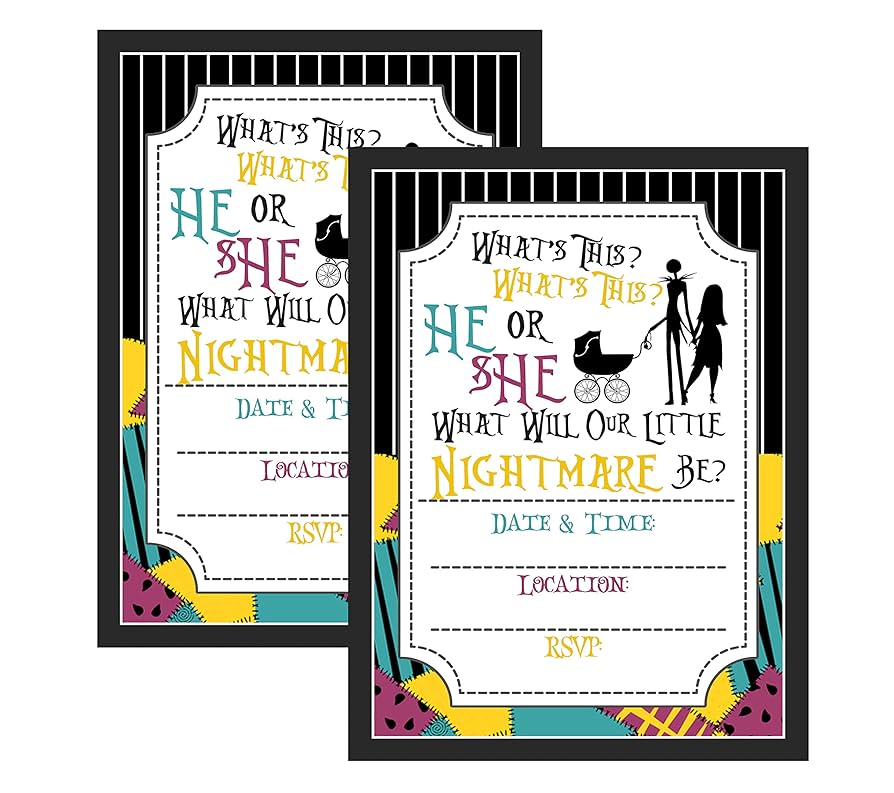 amazon-com-silly-goose-gifts-nightmare-before-christmas-themed-baby-shower-gender-reveal-invitation-invite-decoration-supply-set-of-12-with-envelopes-home-kitchen for Downloadable Free Printable Nightmare Before Christmas Invitation Template Amazon.com : Silly Goose Gifts Nightmare Before Christmas Themed Baby Shower Gender Reveal Invitation Invite Decoration Supply (Set of 12) with Envelopes : Home & Kitchen for Downloadable Free Printable Nightmare Before Christmas Invitation Template
